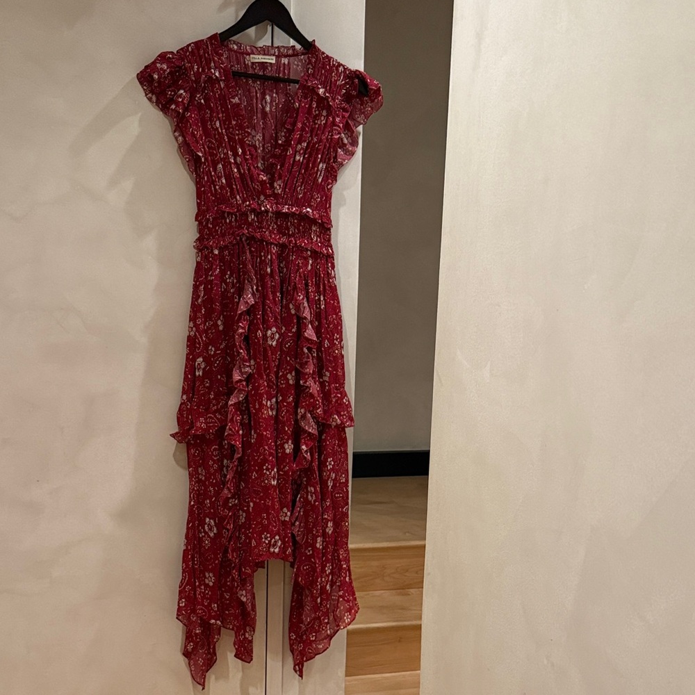 Ulla Johnson boho summer maxi dress plunged neckline feminine luxury